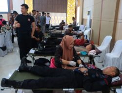 Sambut HUT Bhayangkara ke-77, Polda Lampung Gelar Donor Darah Dan Vaksinasi Covid-19