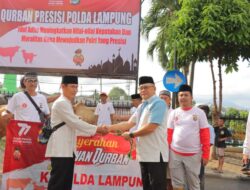 Polda Lampung Gelar Sholat Idul Adha 1444 H, 34 Ekor Hewan Qurban di Bagikan