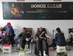 Menyambut HUT Korps POMAD ke 78, Denpom lX/2 Mataram Menggelar Bakti Sosial Hingga Donor Darah.
