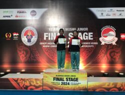 DUA ATLIT WUSHU WAY KANAN RAIH JUARA DI KEJURNAS WUSHU JUNIOR TAOLU & SANDA TAHUN 2024 YANG DI BUKA MENPORA DITO ARIOTEDJO