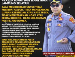 Pasca Tahap Pendaftaran Paslon, Kapolres Lamsel AKBP Yusriandi Yusrin Ajak Jaga Kamtibmas Yang Harmonis