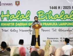Wamabida Pramuka Lampung Jihan Nurlela Hadiri Halal Bihalal Kwarda Pramuka di Lampung Timur