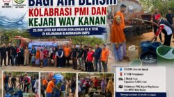 Kolaborasi PMI dan Kejari Way Kanan Salurkan 25 Ribu Liter Air Bersih untuk Warga Blambangan Umpu