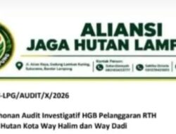 Aliansi Jaga Hutan Lampung Desak Audit HGB 20 Hektare RTH Way Halim dan Way Dadi