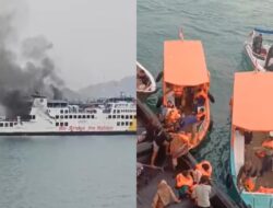 KMP Batumandi Terbakar di Perairan Merak, Penumpang Dievakuasi Petugas Gabungan