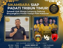 Sikambara Ajak Masyarakat Padati Tribun Timur, Dukung Bhayangkara Presisi Lampung FC Hadapi PSM